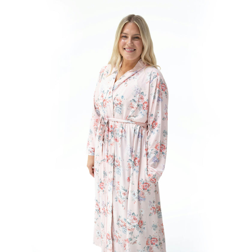 Painterly Rose Bouquets - Adult Long Robe