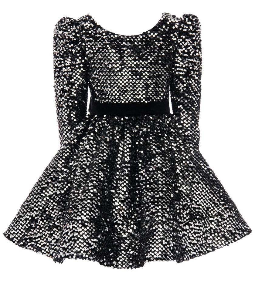 Black Merribrook Sequin Bow Dress