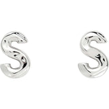 Monogram Studs in Silver