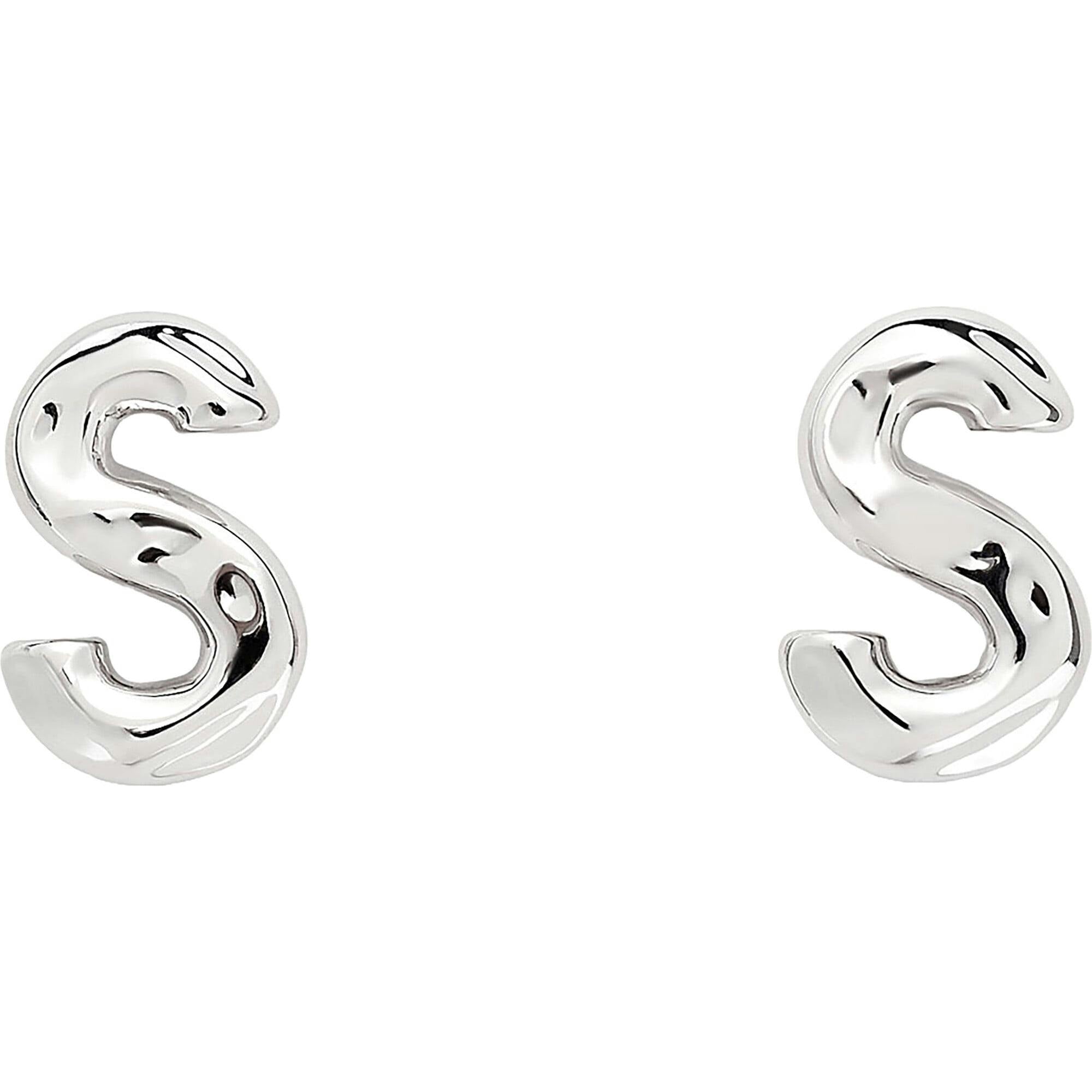 Monogram Studs in Silver