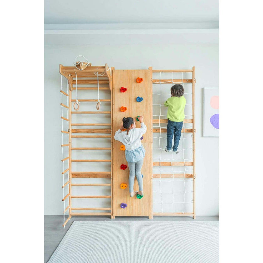 Walnut | Swedish Ladder Jungle Gym - Wall Mounted