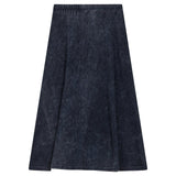 Distressed Ribbed A-Line Skirt