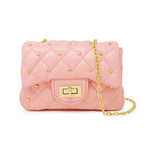 Classic Quilted Stud Flap Mini Handbag