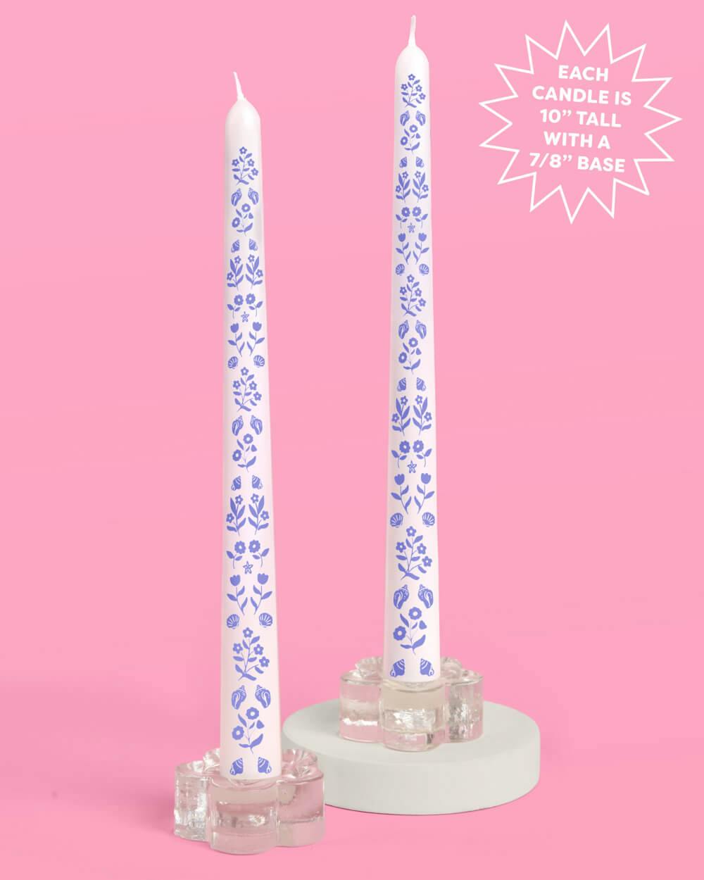 Coastal Candlesticks - set of 2 tapered candles