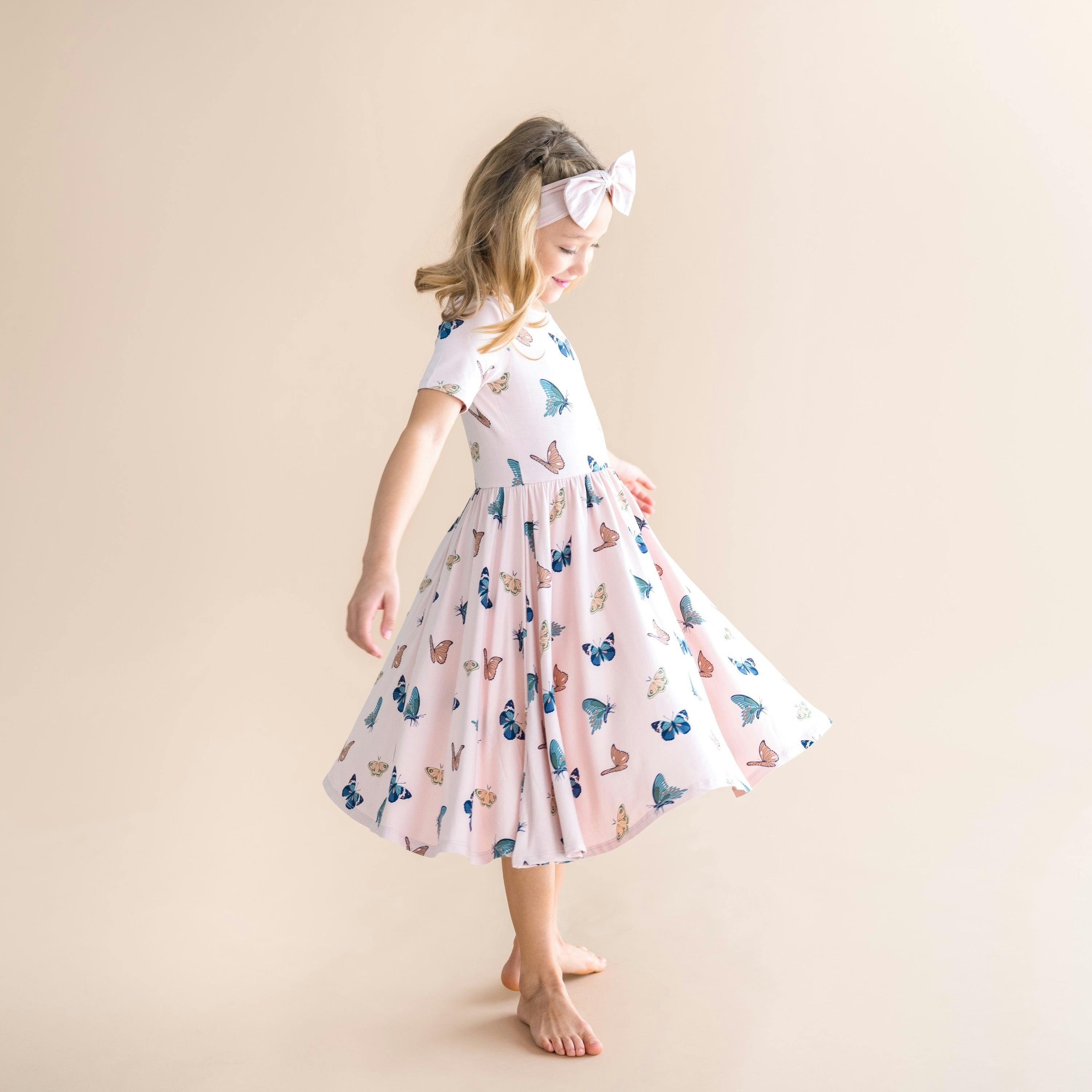 Twirl Dress in Blush Butterfly