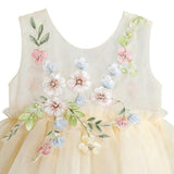 Beige Rosella Floral Tulle Romper
