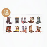 Western Cowboy Boot Temporary Tattoos - 10 Pack