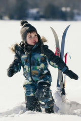 Kids One Piece Discover Snowsuit Blue Bear Print
