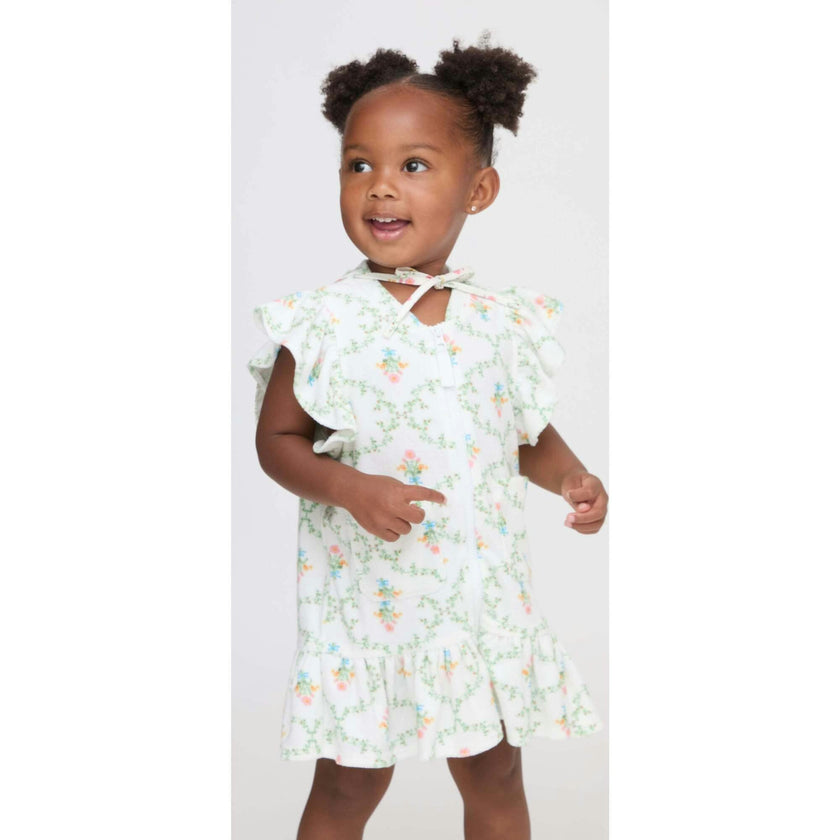 The Tiny Frankie Beach Dress - Pastel Trellis