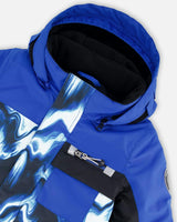 One-Piece Play Snowsuit with Print and Colorblocking