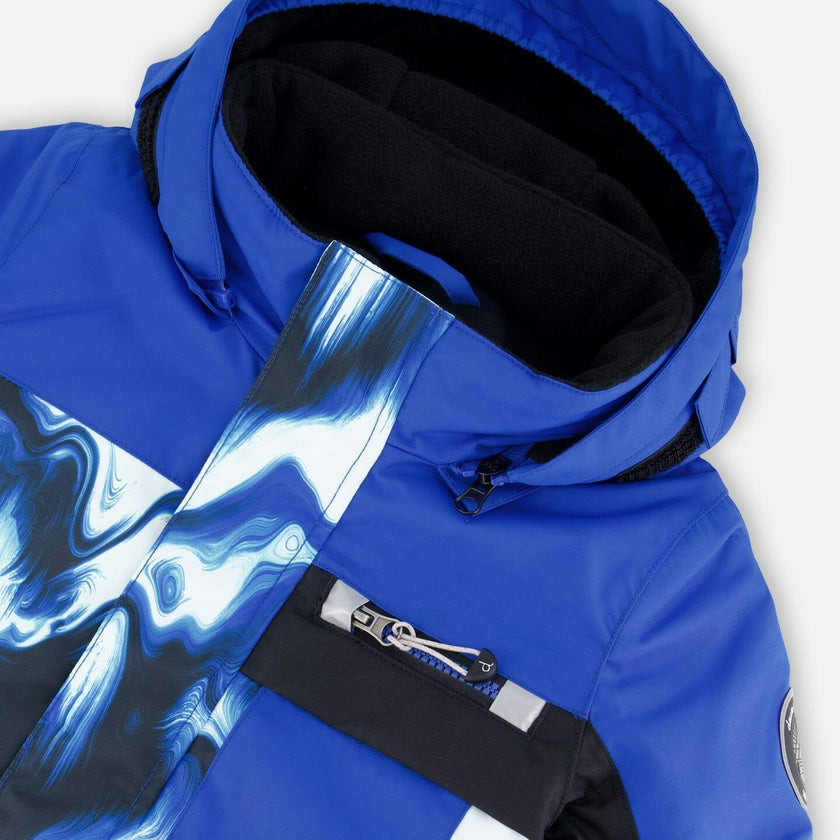 One-Piece Play Snowsuit with Print and Colorblocking