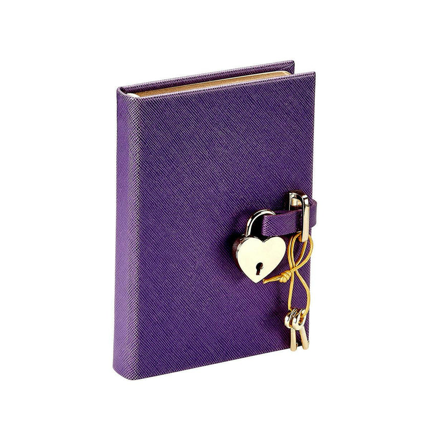 Heart Lock Leather Diary