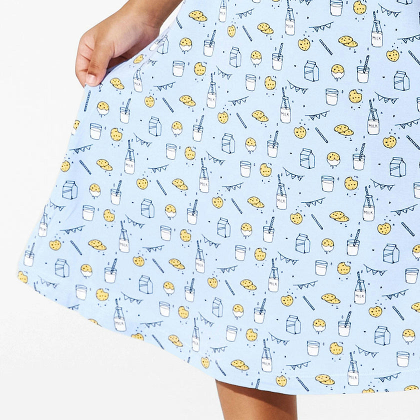 Milk & Cookies Blue Bamboo Girls' Sleeveless Dress