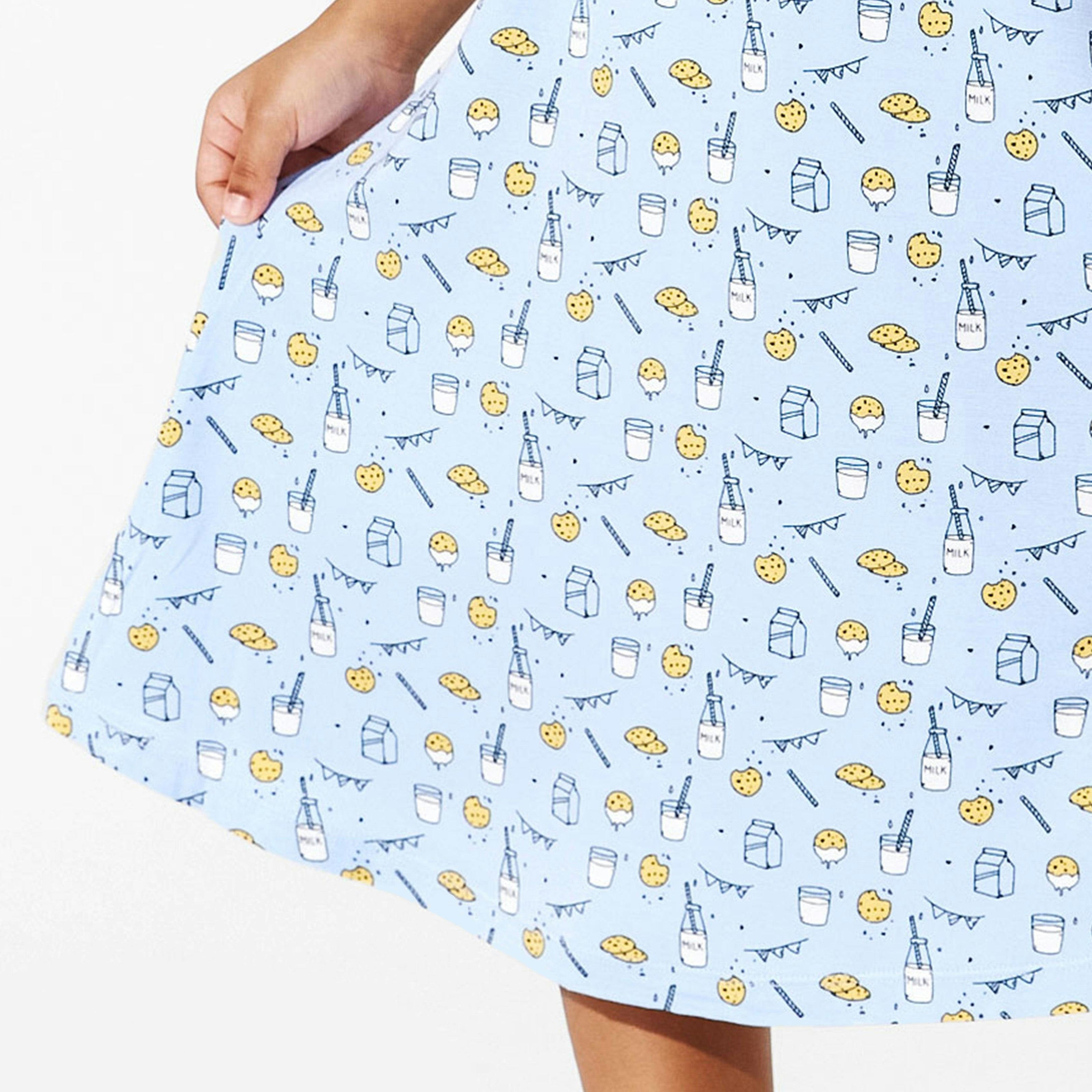 Milk & Cookies Blue Bamboo Girls' Sleeveless Dress