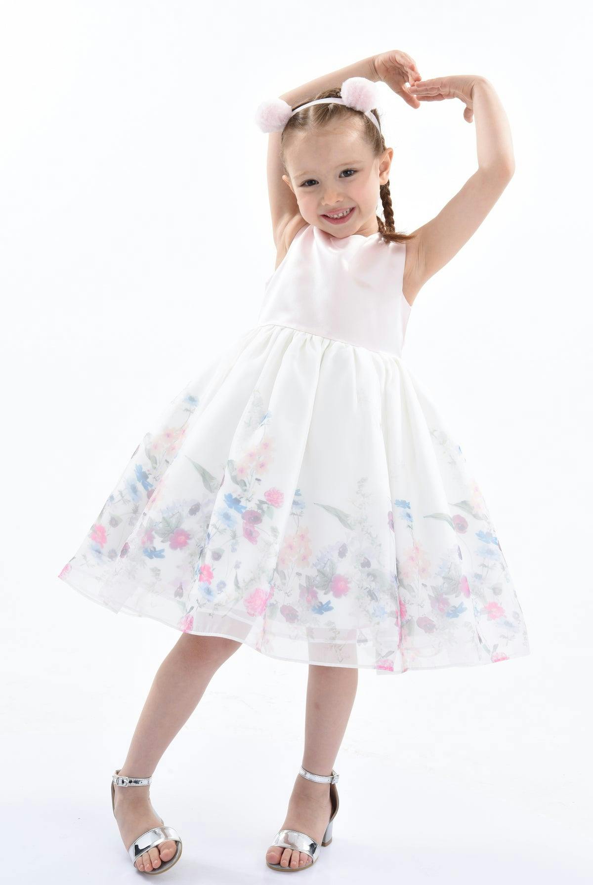 Pink Mabel Floral Garden Organza Dress