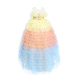 Yellow Tiered Pastel Ruffle Callecita Dress