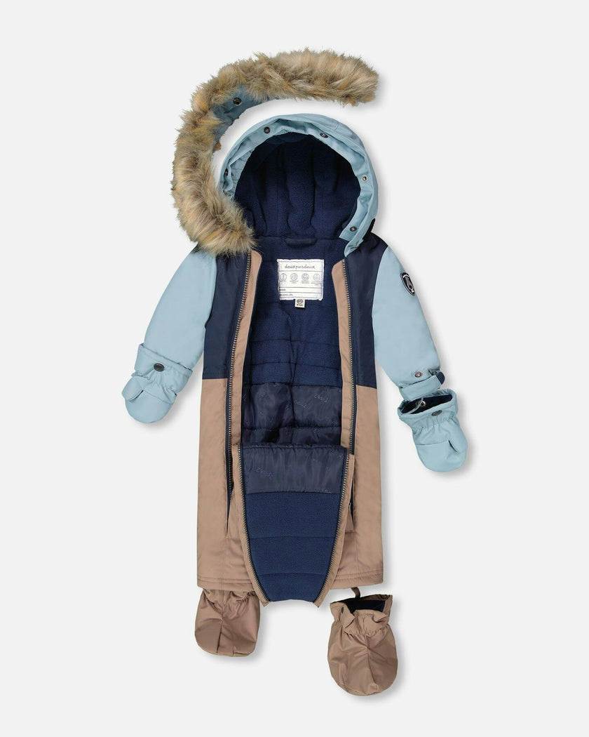 One-Piece Baby Play Snowsuit Designed for Car Seat