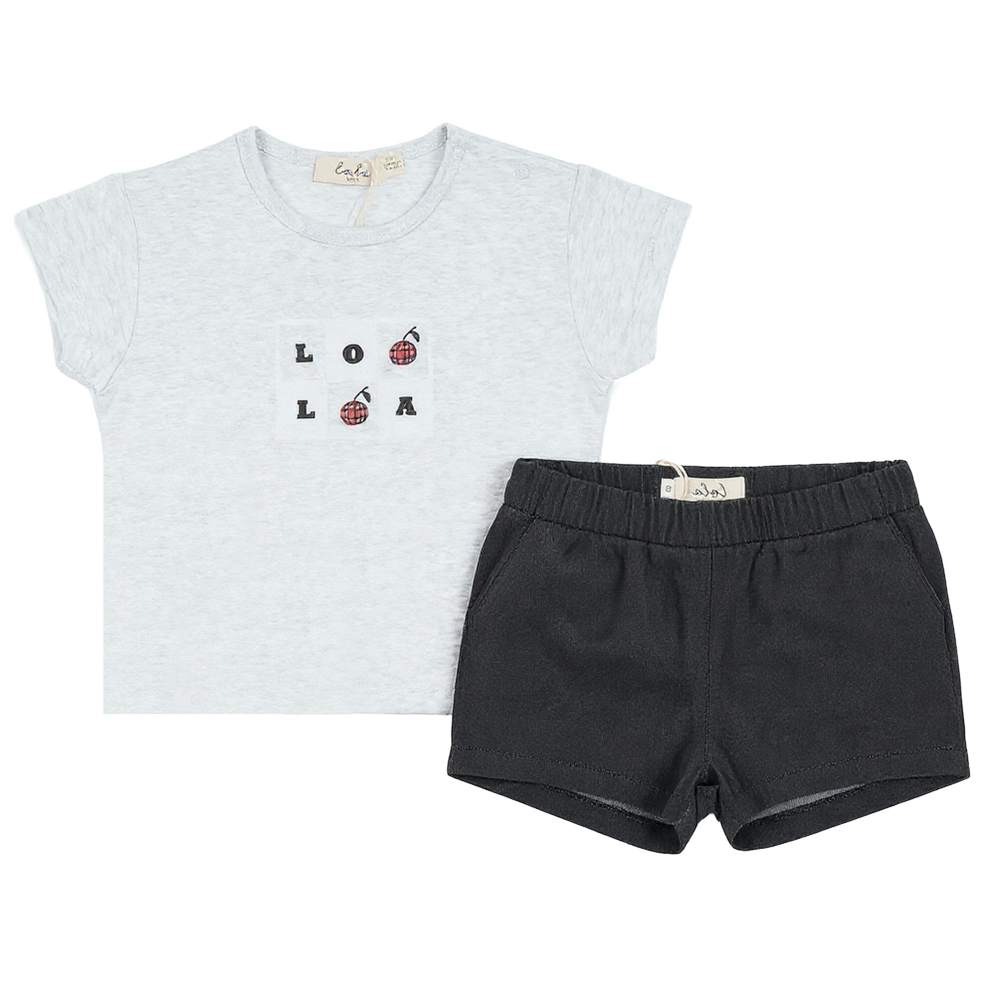 Woven Denim Short Set