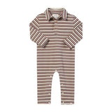SNUGGLE Blue/Red Multi Stripe Polo Romper