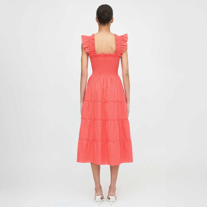 The Ellie Nap Dress - Coral Daisy Broderie