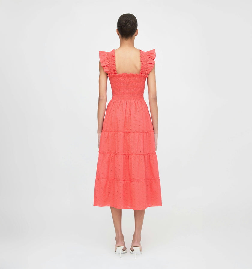 The Ellie Nap Dress - Coral Daisy Broderie