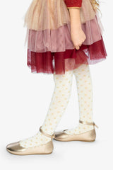 Multi Layer Glittering Mesh Skirt Red, Pink And Beige