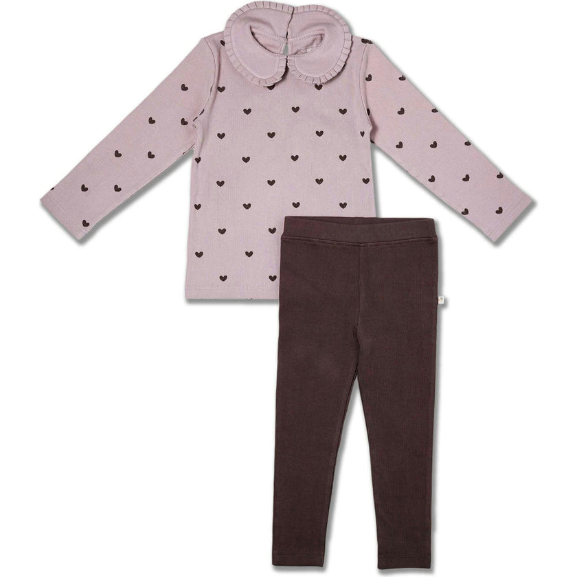 Organic Ruffle Collar Top & Leggings Set