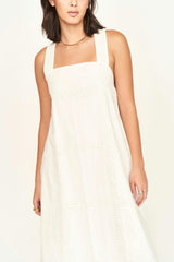 Ica Dress in White Marine Eyelet