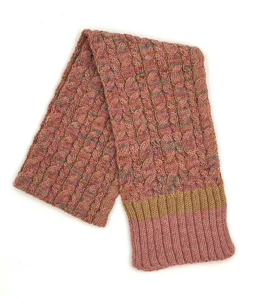 Kids Braided Rib Trim Scarf