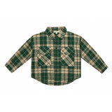 Green Plaid Cotton Button Up Shirt