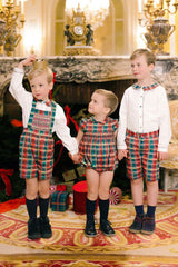 VICTOIRE TARTAN SMOCKED ROMPER