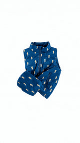 Casey Reversible Lightweight Down Puffer Vest, Navy Lightning