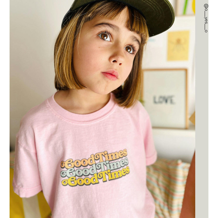 Kid's Good Times T-shirt, Pink-Unisex