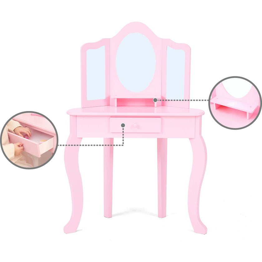 Fantasy Fields by Teamson Kids - Little Lady Alessandra Medium Corner Play Vanity