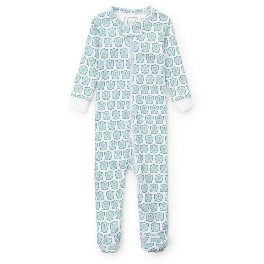 Parker Boys' Zipper Pajama - Golf Crest Blue