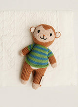 Baby Gift Set: Ivory Wonder Baby Blanket and Marlow the Monkey Knit Doll