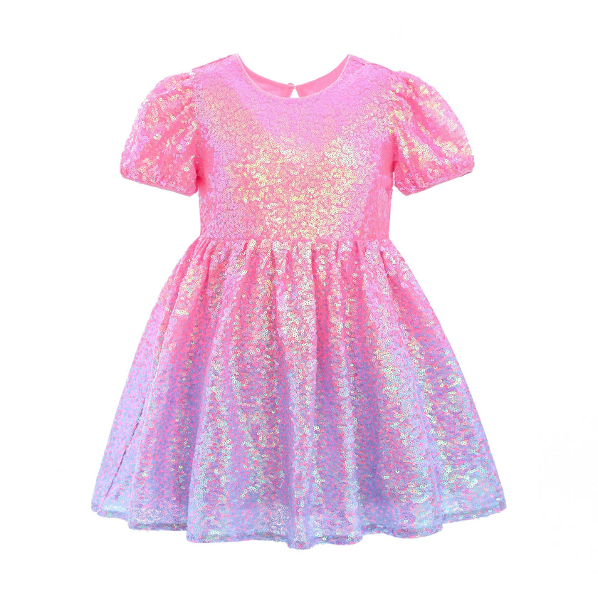 Pink Sorella Sequin Flared Dress