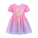 Pink Sorella Sequin Flared Dress
