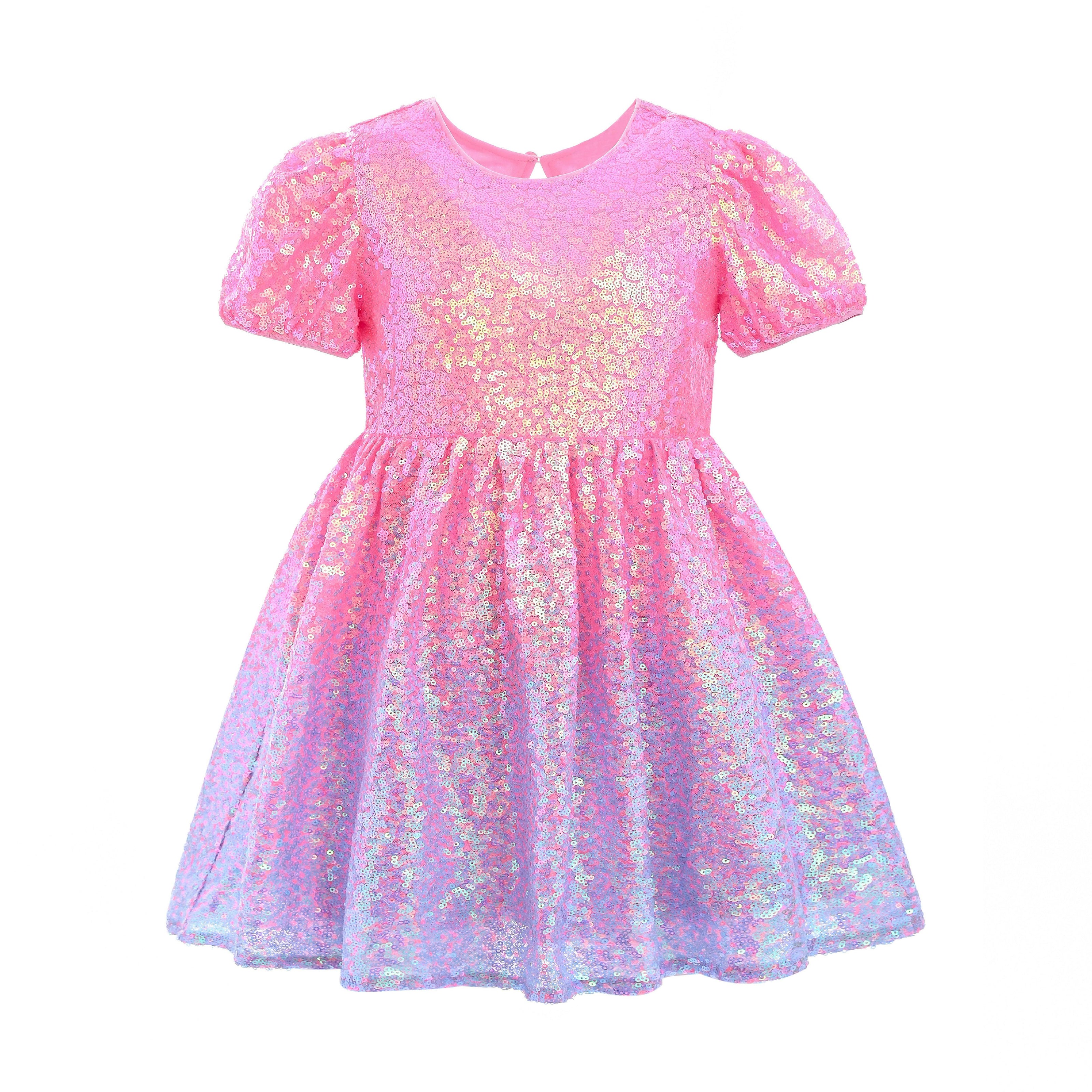 Pink Sorella Sequin Flared Dress