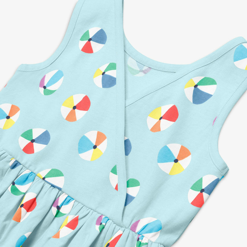 Kids tiered tank dress in beach balls