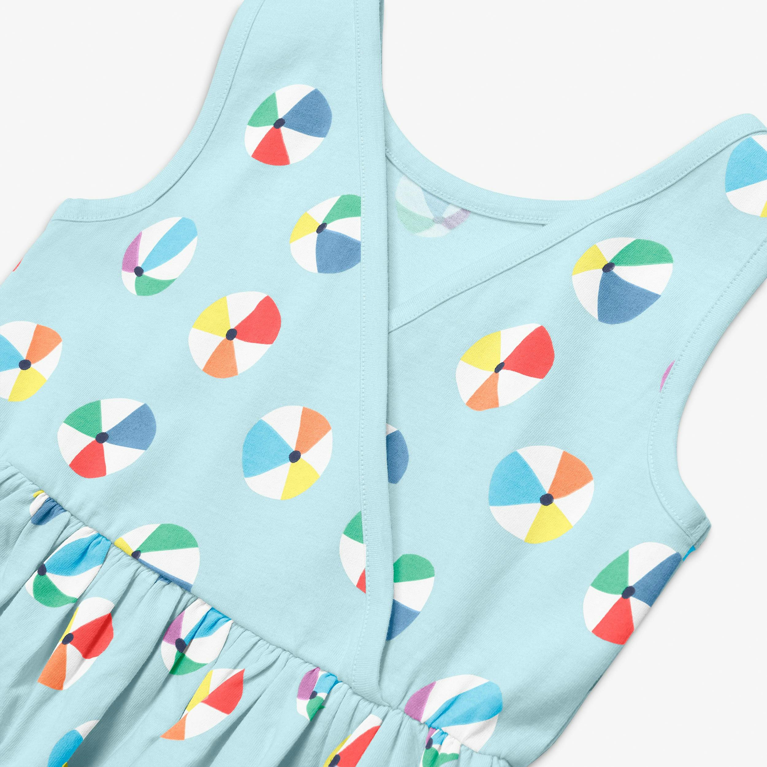 Kids tiered tank dress in beach balls