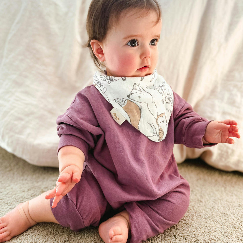 Ezra Woodland Cotton Bandana Baby Bib (3 Pack)