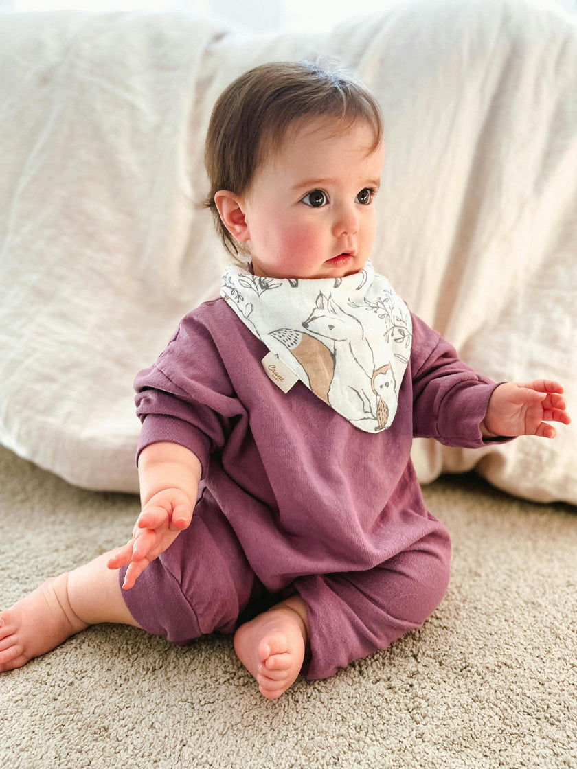 Ezra Woodland Cotton Bandana Baby Bib (3 Pack)