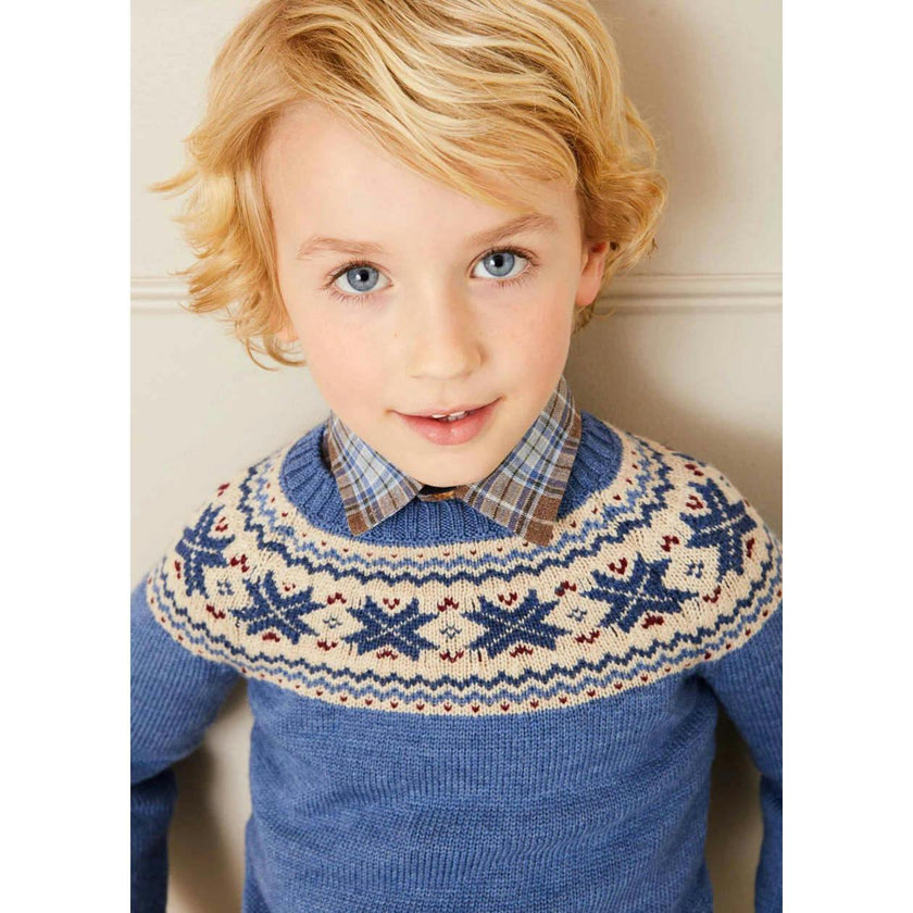 Classic Fair Isle Jumper in Blue (18mths-10yrs)