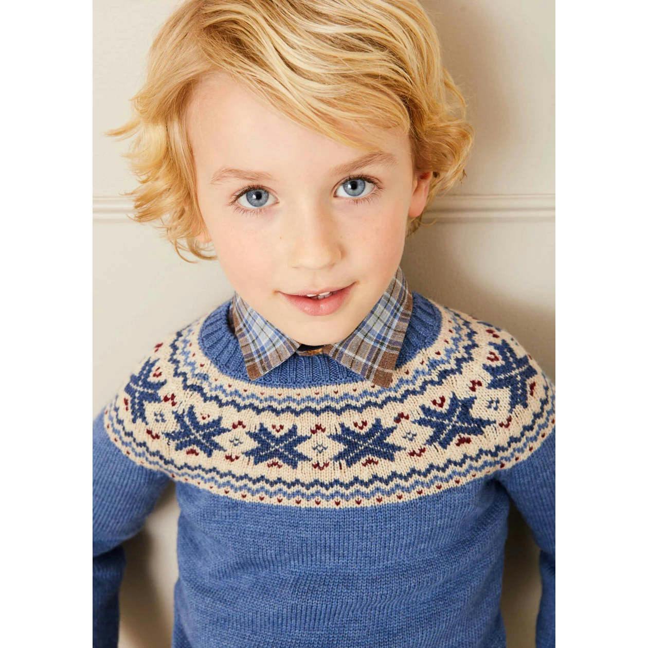 Classic Fair Isle Jumper in Blue (18mths-10yrs)