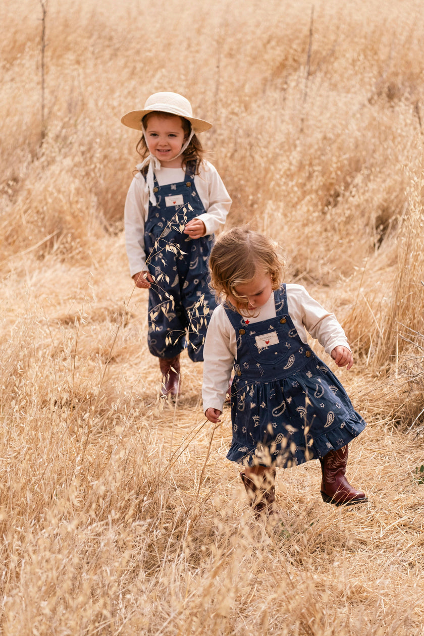 Overall Romper in Midnight Bandana