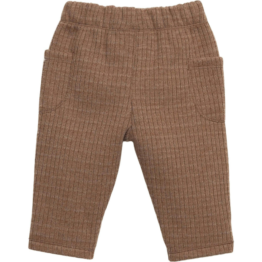 Woven Elastic Waistband Drawstring 2-Side Pockets Pants