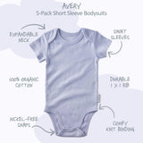 AVERY 5-Pack Short Sleeve Bodysuits