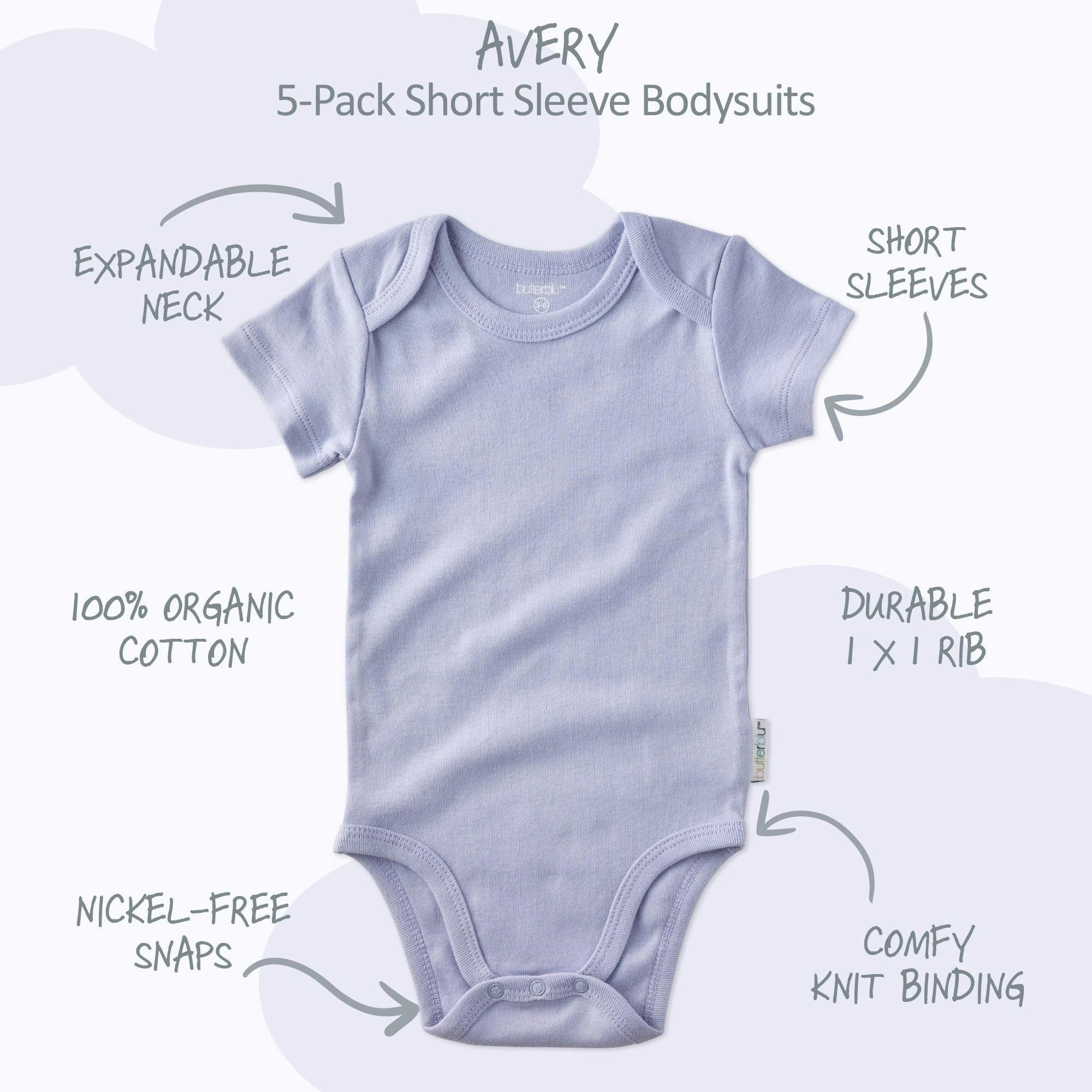 AVERY 5-Pack Short Sleeve Bodysuits