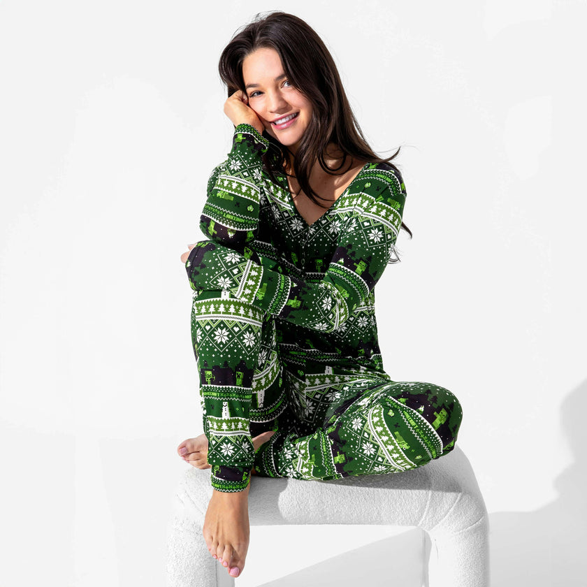 Minecraft: Creeper Holiday Bamboo Women's Pajama Set